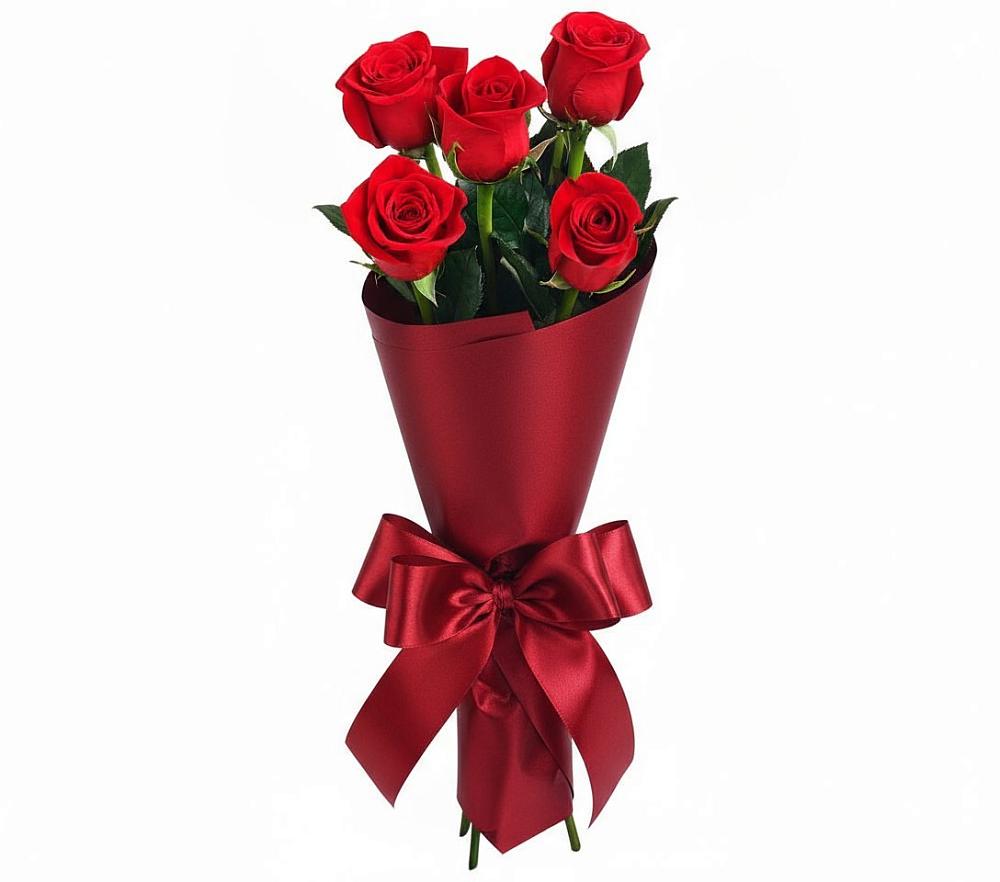 Букет 5 Красных роз Эдлесс Лав в Нерчинске