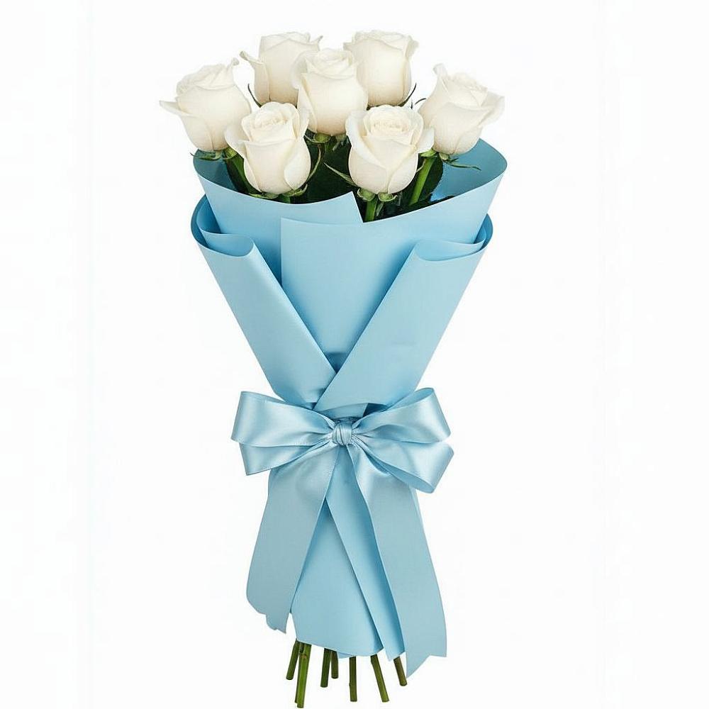 Букет 7 белых роз Проуд в Нерчинске