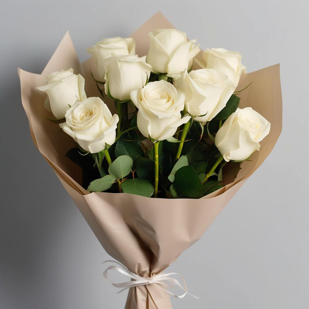 Букет 9 Белых роз Эдлесс Лав в Нерчинске