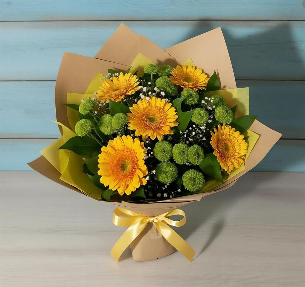 Букет цветов из: Герберы и Хризантемы в Нерчинске