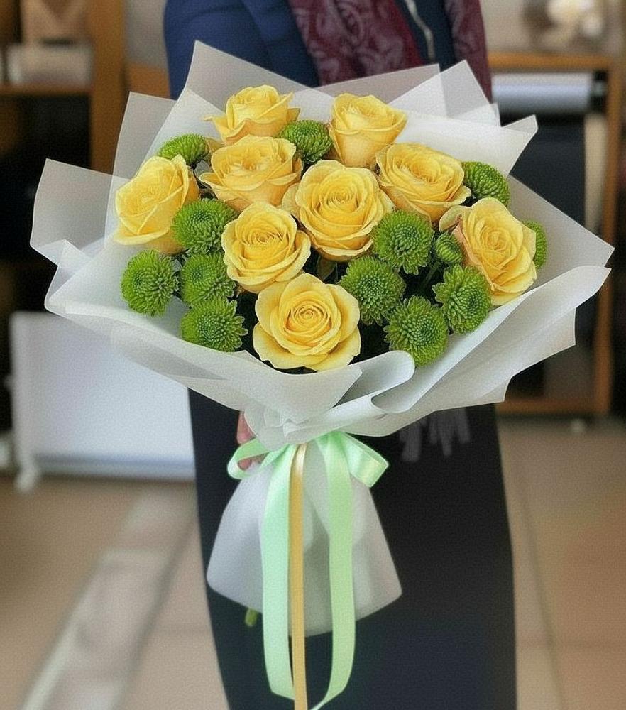 Букет цветов из: Хризантемы и Розы в Нерчинске