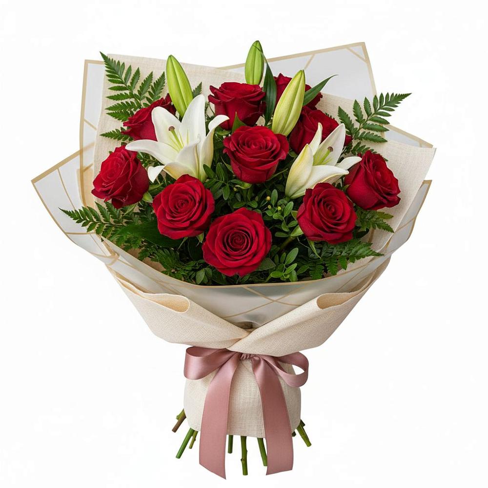 Букет цветов из: Лилии и Розы в Нерчинске