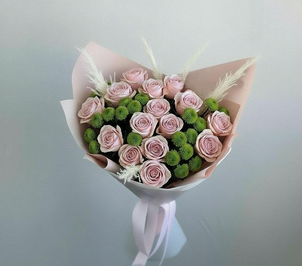 Букет цветов из: Розы и Хризантемы в Нерчинске