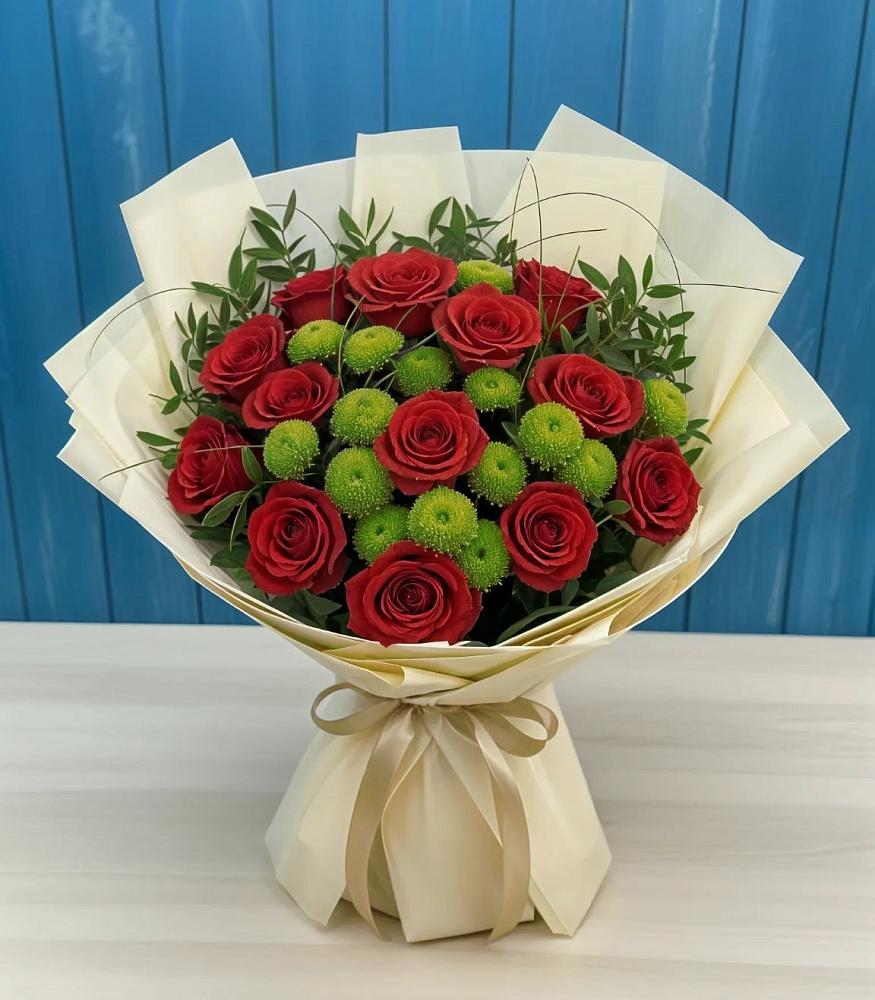 Букет цветов из: Розы и Хризантемы в Нерчинске